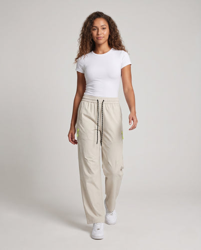 Damen Sportliche Cargo-Hose mit elastischer Taille und Seitentaschen Nord Taschen