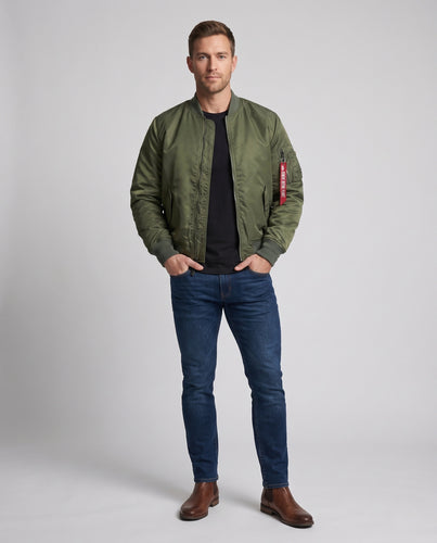 Herren Bomberjacke im Pilotenstil mit wattierter Thermoisolierung, wasserabweisender Nylonhülle und Ärmel-Taschendetail Nord Taschen
