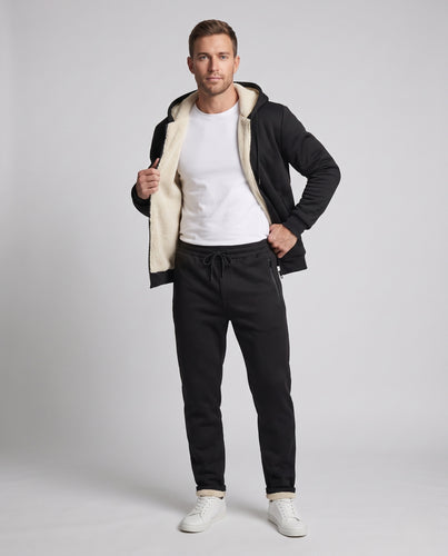 Herren Fleecegefüttertes Jogginganzug-Set mit Teddyfutter und Kapuzenjacke Nord Taschen