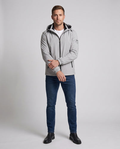 Herren Kapuzen-Funktionsjacke mit wärmender Fleece-Innenlage und wasserabweisender Shell Nord Taschen