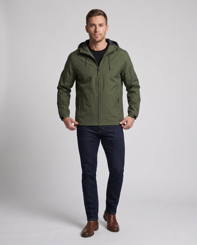 Herren leichte Softshell-Outdoorjacke mit verstellbarer Kapuze, winddichter Membran und Reißverschlusstaschen Nord Taschen