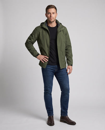 Herren Leichter Kapuzen-Outdoorblouson mit wasserabweisender Shell, verstellbarer Kordel und Reißverschlusstaschen Nord Taschen