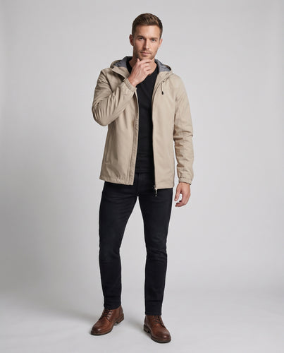 Herren leichter Softshell-Parka mit verstellbarer Kapuze und Reißverschlusstaschen Nord Taschen