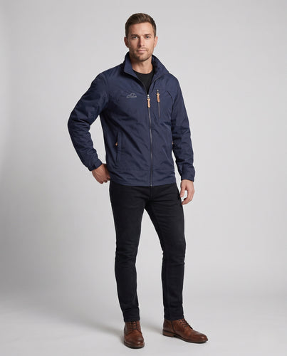 Herren leichter winddichter Nylon‑Reißverschlussblouson mit Stehkragen und Brustreißverschlusstasche Nord Taschen