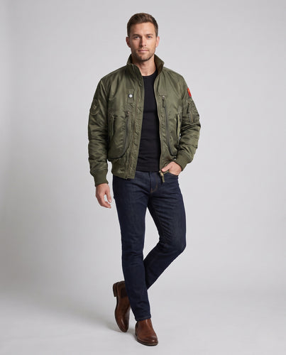 Herren Pilot-Bomberjacke im Utility-Look mit vertikalen Frontreißverschlusstaschen Nord Taschen