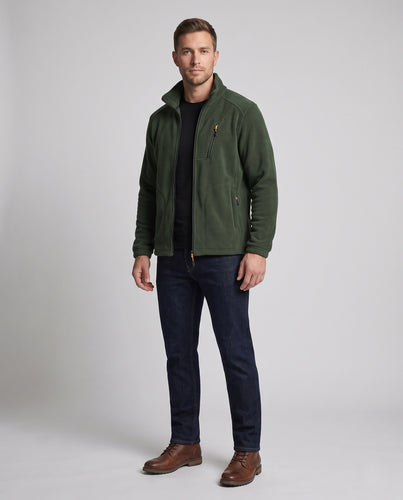 Herren warme Fleecejacke mit Thermo‑Innenlage, hoher Kragen und Reißverschlusstaschen Nord Taschen