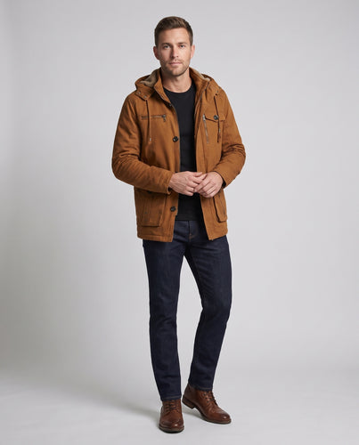 Herren warmer Utility-Fieldparka mit Teddyfutter, Kapuze und Mehrfach-Taschen Nord Taschen