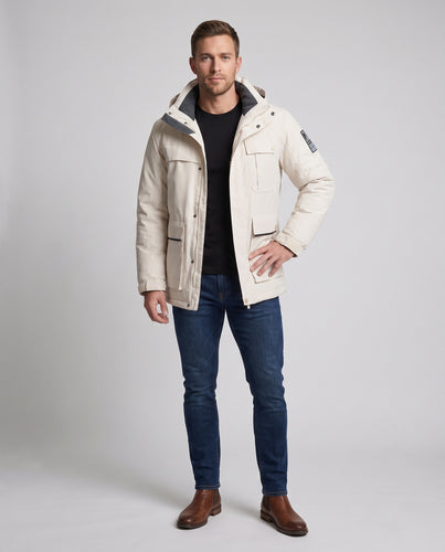 Herren Wasserdichte Thermo-Parka mit Kapuze und Mehrfachtaschen Nord Taschen