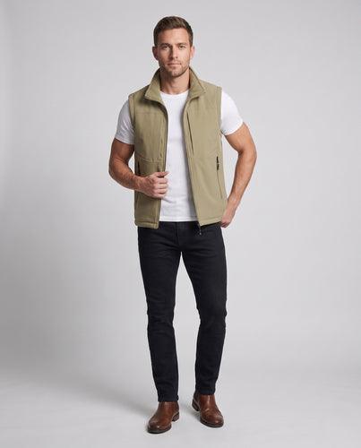 Herren Wattierte Fleece-Wende-Utilityweste mit hohem Kragen Nord Taschen