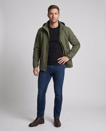Herren leichte wind- und wasserabweisende Kapuzenregenjacke mit verstellbarer Kapuze und atmungsaktiver Membran Nord Taschen