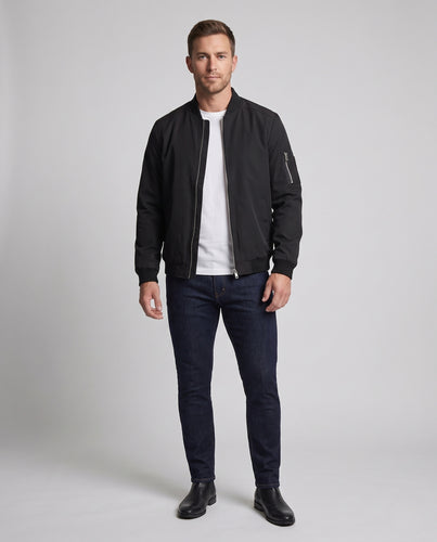 Herren leichter Bomberblouson im Aviator-Utility-Stil mit Ärmeltasche und gerippten Bündchen Nord Taschen