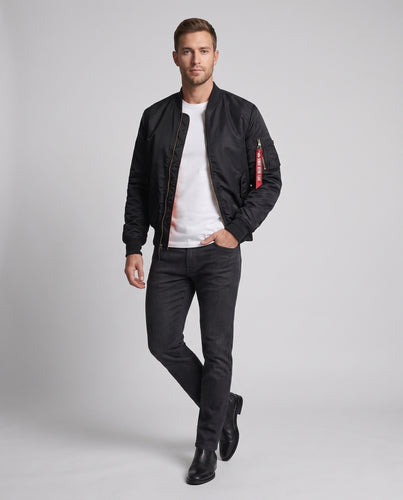 Herren leichter Nylon-Bomberjacke mit gesteppter Thermofütterung und Ärmeltasche Nord Taschen