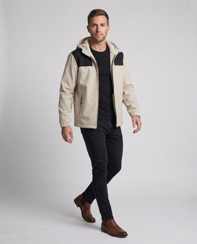Herren Softshell-Kapuzenjacke mit wärmender Fleece-Innenlage und winddichter, wasserabweisender Oberfläche Nord Taschen