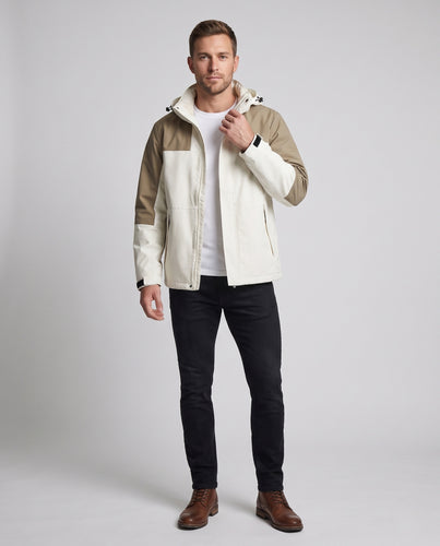 Herren Wasserfeste Trekking‑Shelljacke mit verstellbarer Kapuze und verdeckten Reißverschlusstaschen Nord Taschen
