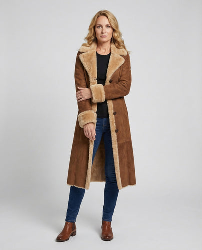 Damen Lammfelljacke mit breitem Kragen