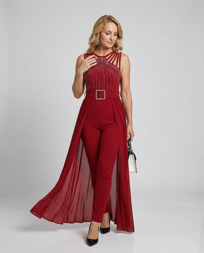 Damen Jumpsuit elegant Hochzeit mit Chiffon