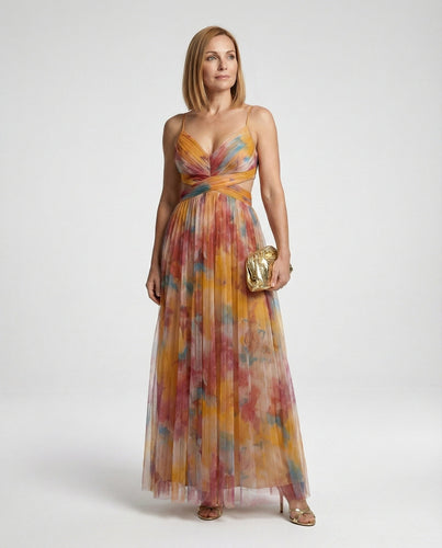 Damen Abendkleid Chiffon mit Cut-Out - Vittorelli