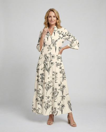 Damen Blumenkleid Maxikleid Floral