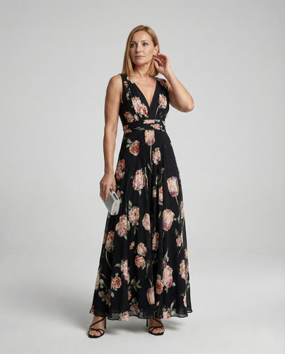 Damen Maxikleid elegant Wickeloptik - Vittorelli