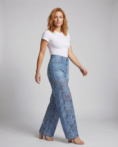 Damen Flared Hose High Waist