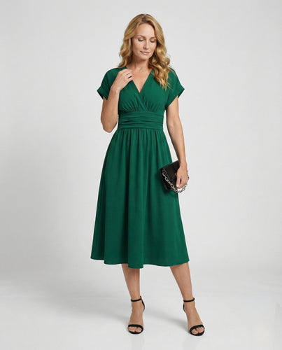 Freizeitkleid Damen Midikleid V-Ausschnitt - Arvani