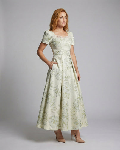 Damen Florales Jacquard Ballkleid
