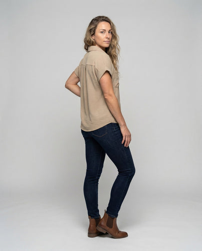 Damen Lockere Viskose Hemdbluse
