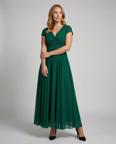 Damen Drapiertes Abendkleid mit Plisseerock