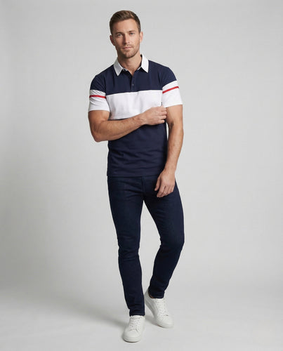 Herren Farbblock Polo
