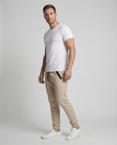 Herren Biker Jogginghose mit Steppdetails