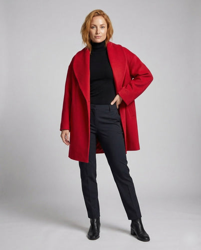 Damen Übergangsjacke mit Rundhalsausschnitt & Ein-Knopf-Verschluss