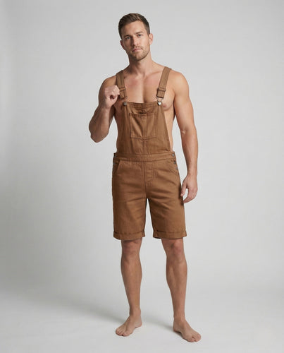 Herren Latzshorts Baumwollmix Verstellbare Träger - Arvani