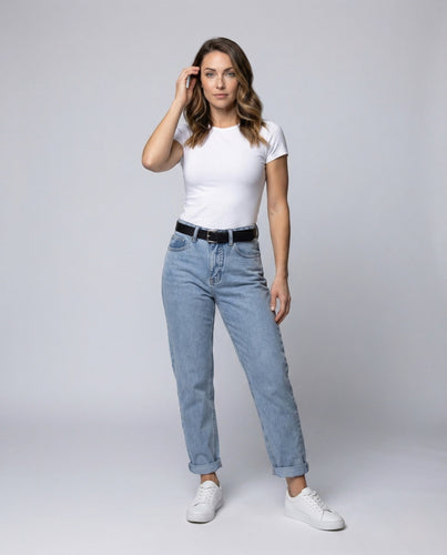 Damen Mom Jeans High Waist