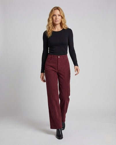 Damen Cordhose Bügelfalte Weit