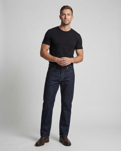 Herren Raw Denim Jeans High Waist