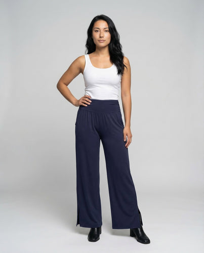 Damen Yogahose Weit Schlitz