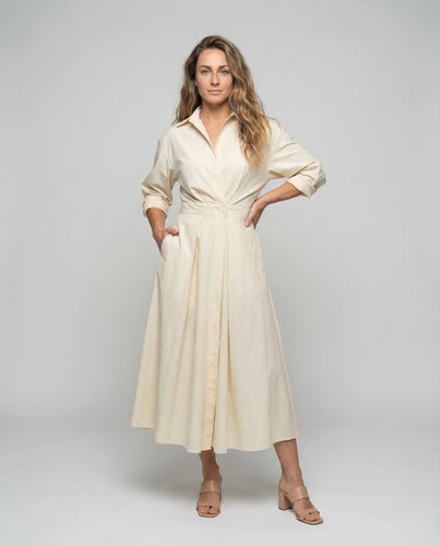 Damen Hemdblusenkleid Drapiert