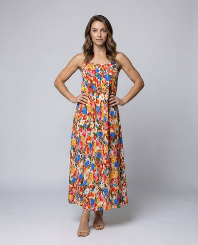 Damen Maxikleid Spaghettiträger Sommer