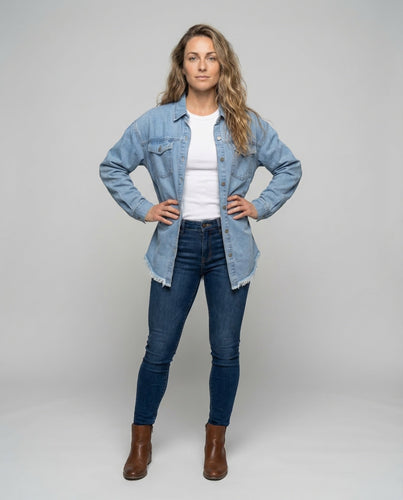 Damen Jeanshemdjacke Oversize