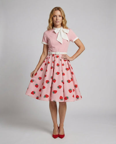 Damen Neckholder Kleid Retro