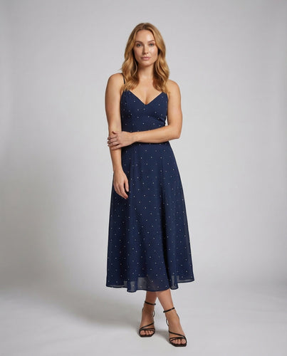Damen Maxikleid Tupfen