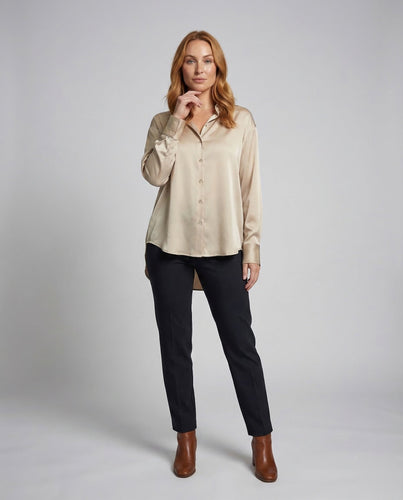 Damen Satinbluse Oversize