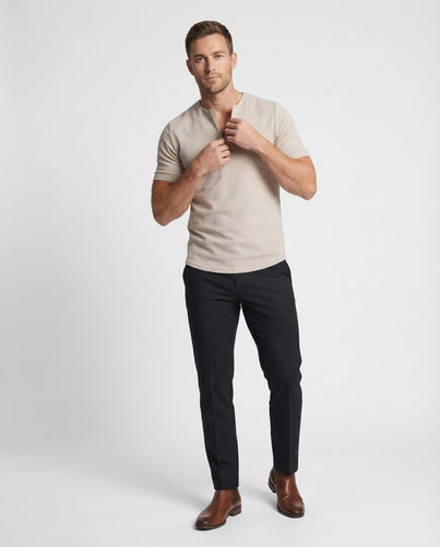 Herren Shirt Zip Stehkragen