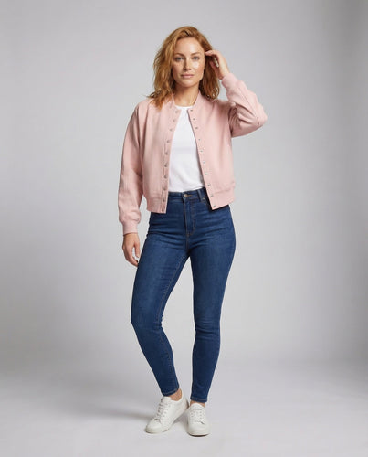 Damen Sweatjacke Bomber Kurz