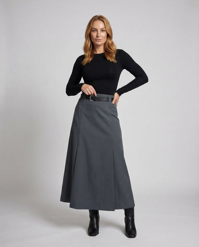 Damen Maxirock Kellerfalten