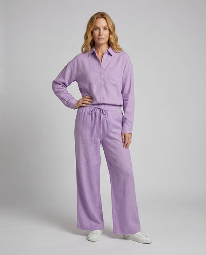 Damen Leinenmix-Zweiteiler Culotte