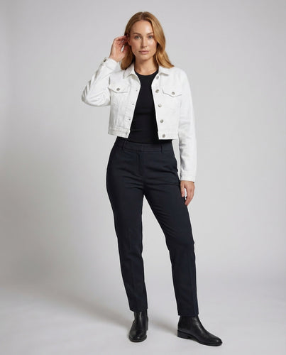 Damen Kastige Jeansjacke Hemdkragen