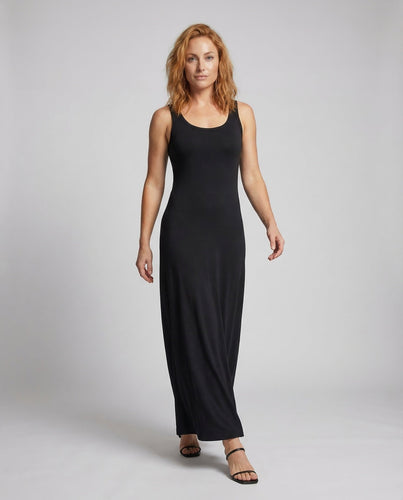 Damen Ärmelloses Jersey-Maxikleid