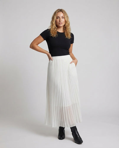 Damen Plissierter Chiffon-Maxirock Hoher Bund