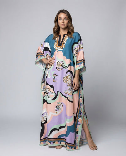 Damen Robe Kimono-Stil Ornamentprint